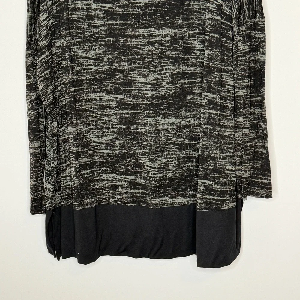 Alembika Black Grey Long Sleeve‎ Tunic Top Size Large Oversized Lagenlook